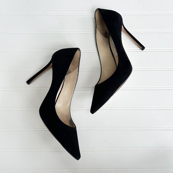Jimmy Choo Shoes - Jimmy Choo Romy 100mm Black Suede Pointed Toe Pumps Stiletto Heel Size 38 Luxury